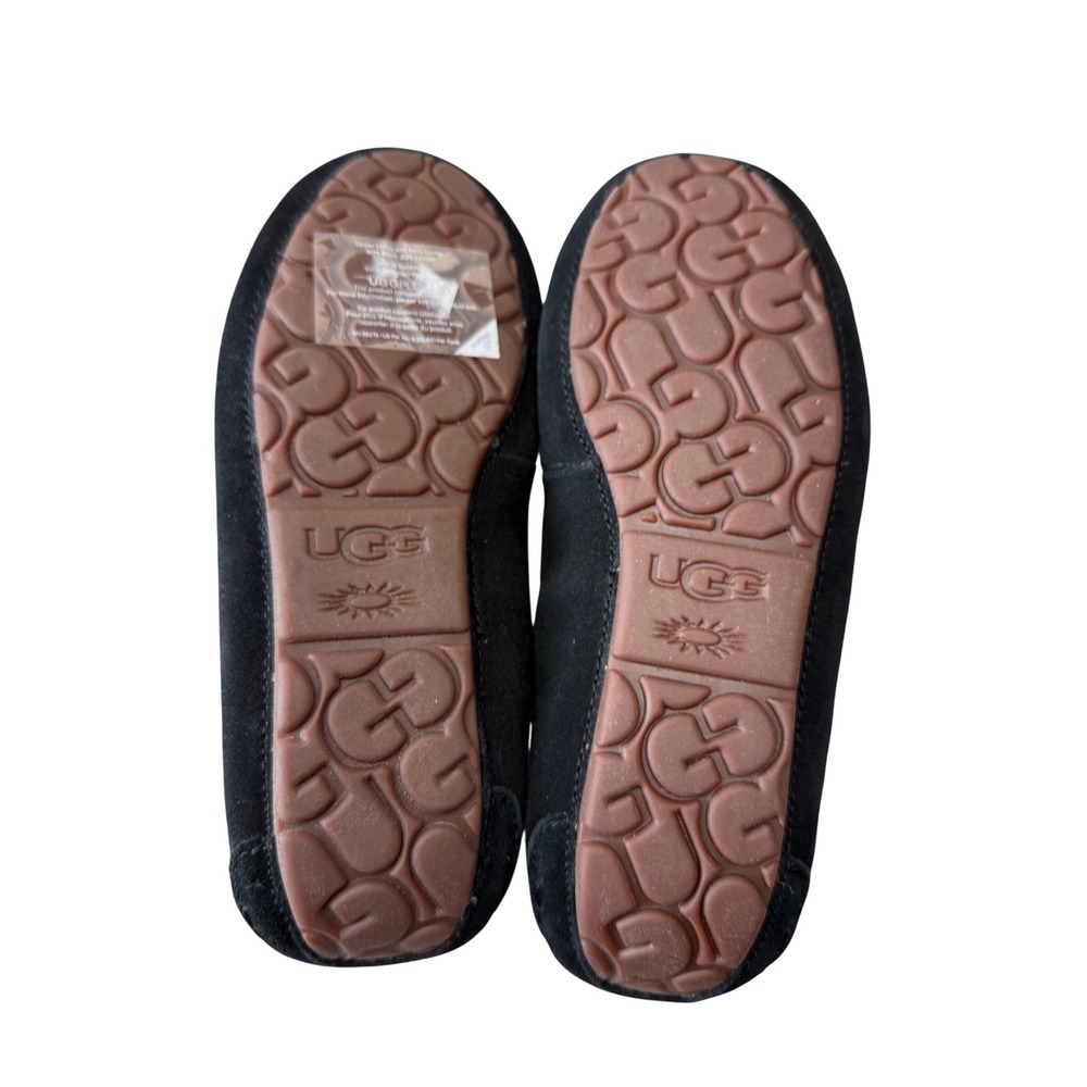 UGG Dakota Black Suede Moccasin Slippers Wool Lined 1107949 Womens 8 New - Picture 3 of 7